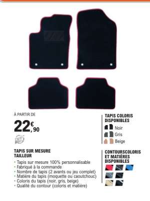 Tapis sur mesure tailleur