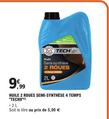 HUILE 2 ROUES SEMI-SYNTHÈSE 4 TEMPS "TECH9"