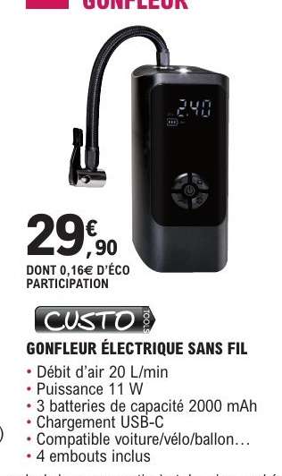 Gonfleur électrique sans fil