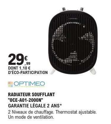 RADIATEUR SOUFFLANT "OCE-A01-2000N"