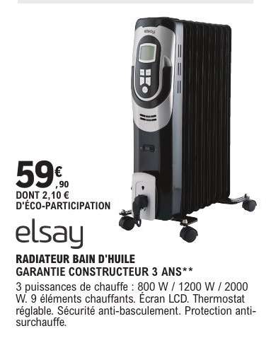 elsay RADIATEUR BAIN D'HUILE