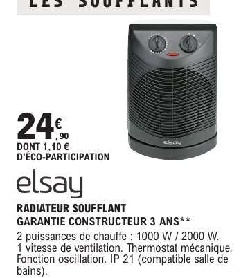 Elsay Radiateur Soufflant