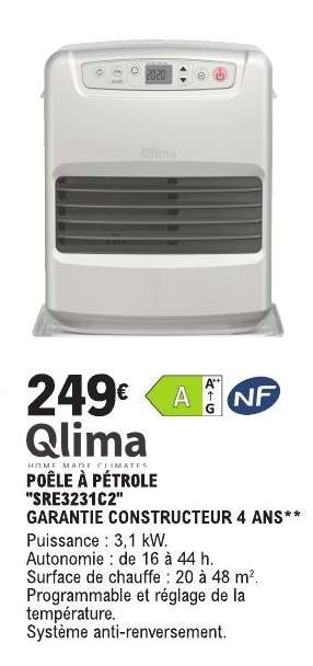 Qlima POÊLE À PÉTROLE "SRE3231C2"