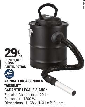 ASPIRATEUR À CENDRES "ABSOLUT"