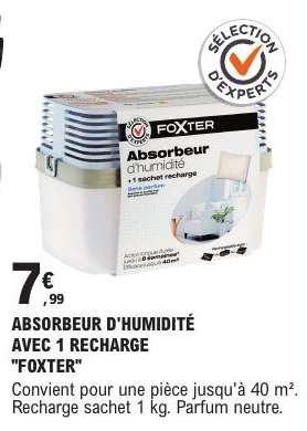 ABSORBEUR D'HUMIDITÉ AVEC 1 RECHARGE "FOXTER"