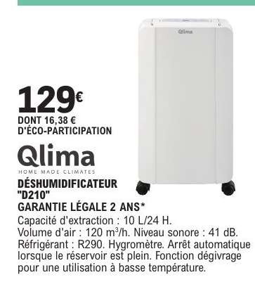 Qlima Déshumidificateur D210