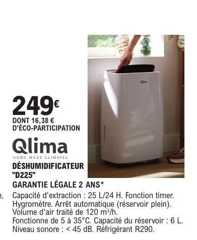 Qlima Déshumidificateur "D225"