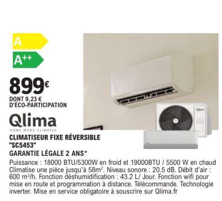 CLIMATISEUR FIXE RÉVERSIBLE "SC5453"
