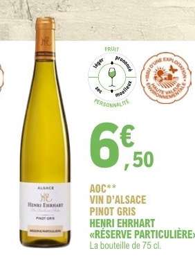 AOC Vin d'Alsace Pinot Gris Henri Ehrhart «Réserve Particulière»