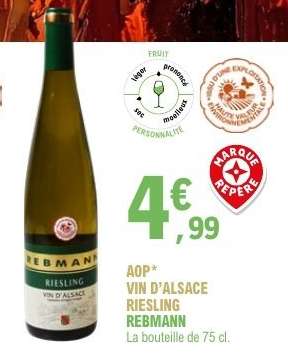 AOP Vin d'Alsace Riesling Rebmann