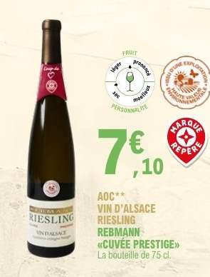 VIN D'ALSACE RIESLING REBMANN «CUVÉE PRESTIGE»