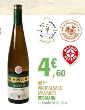 AOP VIN D'ALSACE SYLVANER REBMANN