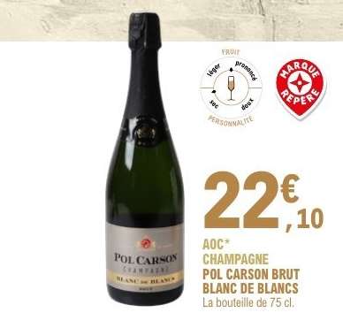 AOC CHAMPAGNE POL CARSON BRUT BLANC DE BLANCS