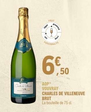 AOP VOUVRAY CHARLES DE VILLENEUVE BRUT