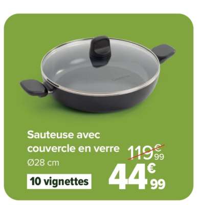 SAUTEUSE AVEC COUVERCLE EN VERRE