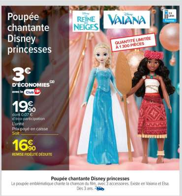 Poupée chantante Disney princesses