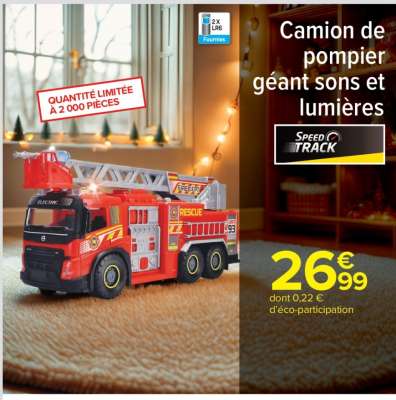 Camion de pompier géant sons et lumières