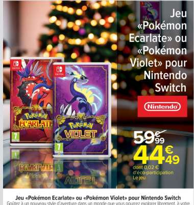 Jeu «Pokémon Ecarlate» ou «Pokémon Violet» pour Nintendo Switch
