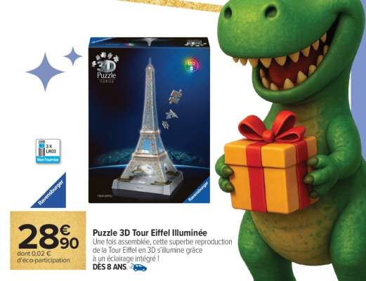 Puzzle 3D Tour Eiffel Illuminée