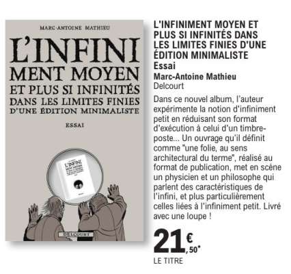 L'INFINIMENT MOYEN ET PLUS SI INFINITÉS DANS LES LIMITES FINIES D'UNE ÉDITION MINIMALISTE
