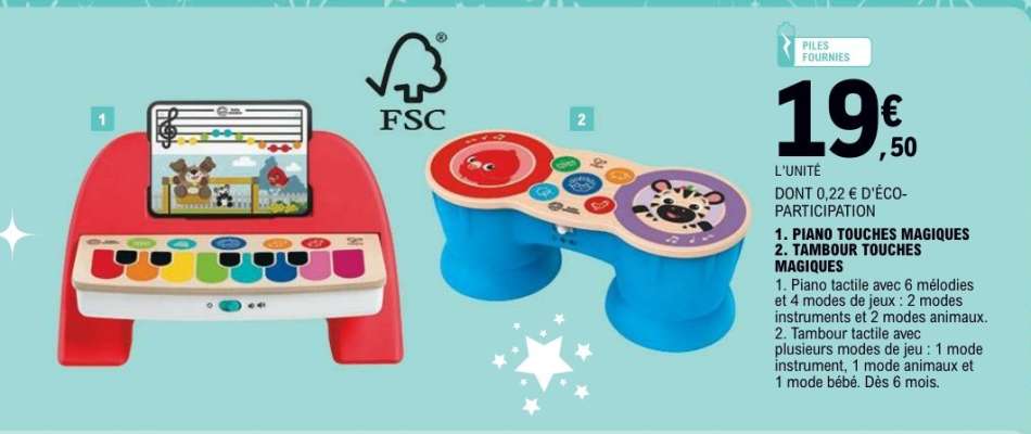 1. PIANO TOUCHES MAGIQUES 2. TAMBOUR TOUCHES MAGIQUES