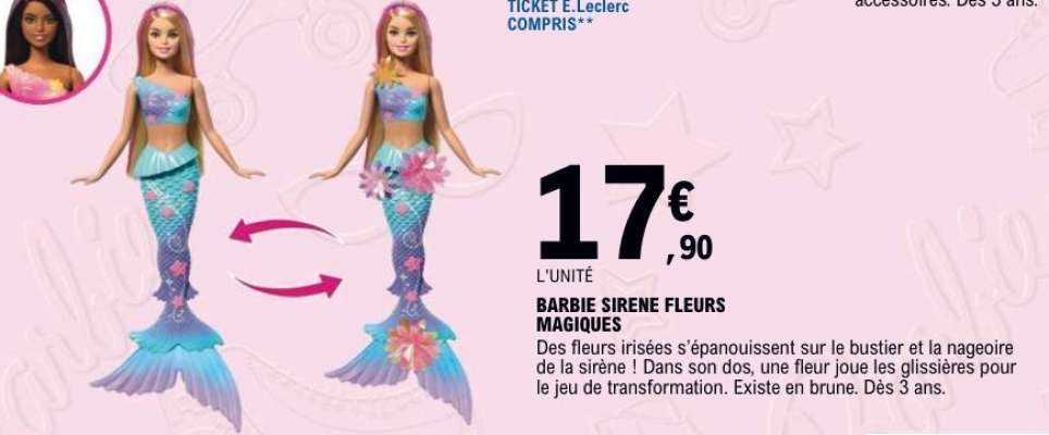 BARBIE SIRENE FLEURS MAGIQUES