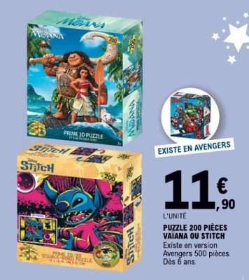 PUZZLE 200 PIÈCES VAIANA OU STITCH