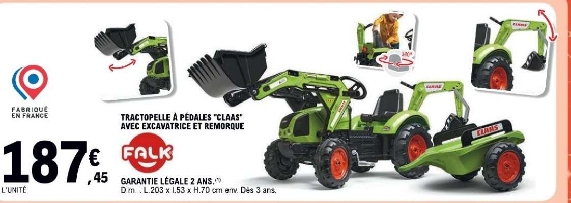TRACTOPELLE À PÉDALES 'CLAAS'