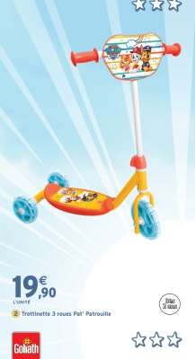Trottinette 3 roues Pat' Patrouille