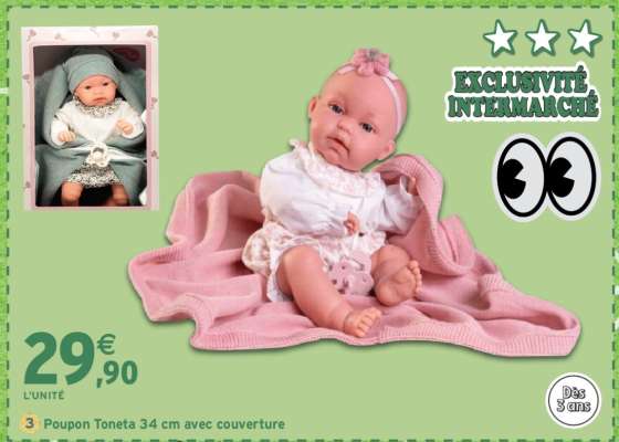 Poupon Toneta 34 cm avec couverture