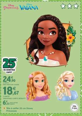 Tête à coiffer 20 cm Disney Princesses