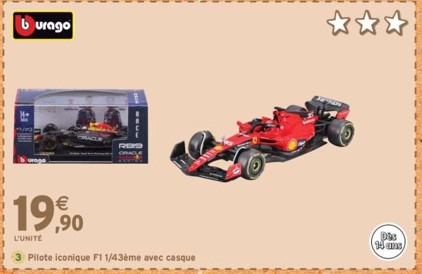 Pilote iconique F1 1/43ème avec casque