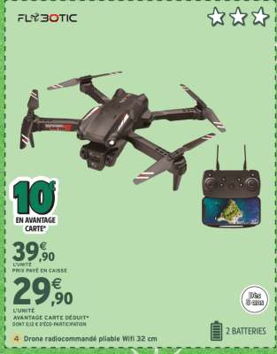 Drone radiocommandé pliable Wifi 32 cm