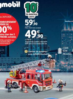 Camion de pompiers avec échelle pivotante