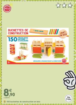 150 buchettes de construction en bois