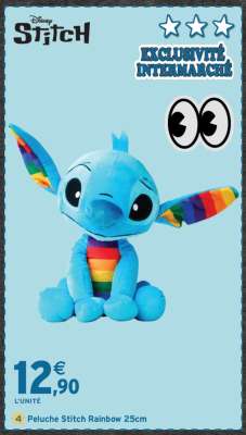 Peluche Stitch Rainbow 25cm