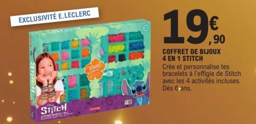 COFFRET DE BIJOUX 4 EN 1 STITCH