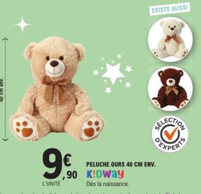 PELUCHE OURS 40 CM ENV.