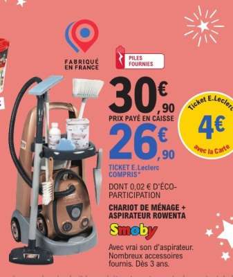 Chariot de ménage + Aspirateur Rowenta