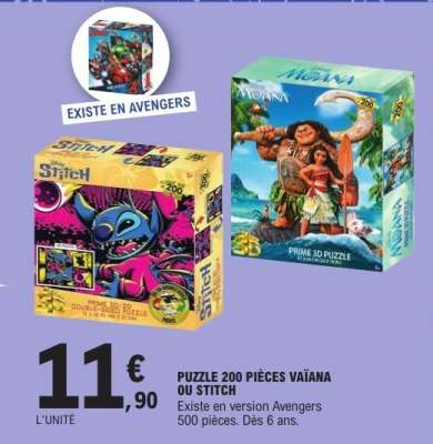 PUZZLE 200 PIÈCES VAIANA OU STITCH