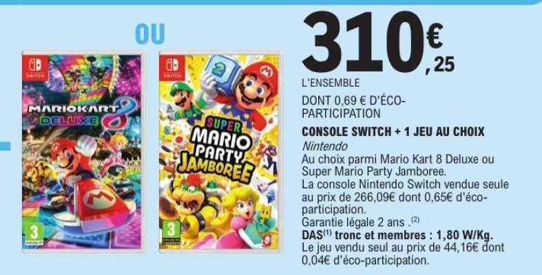 CONSOLE SWITCH + 1 JEU AU CHOIX