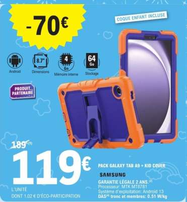 PACK GALAXY TAB A9 + KID COVER