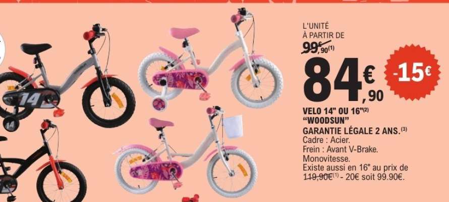 VELO 14'' OU 16'' "WOODSUN"