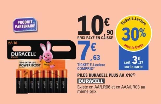 PILES DURACELL PLUS AA X16