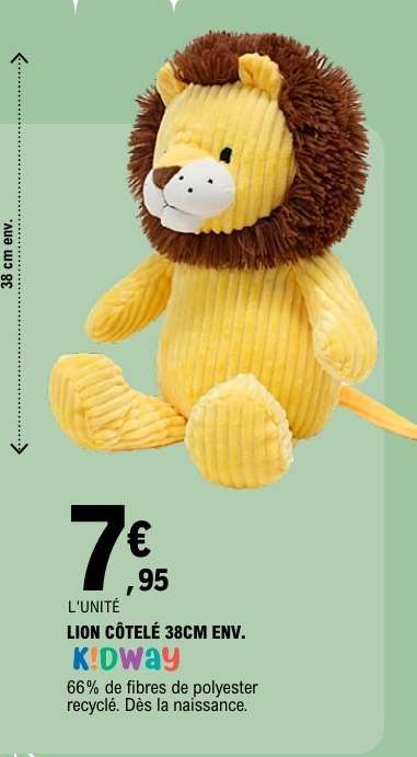 LION CÔTELÉ 38CM ENV.
