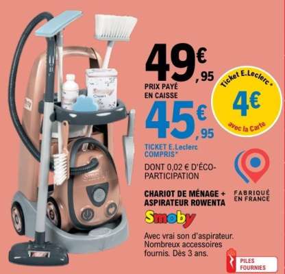 Chariot de ménage + Aspirateur Rowenta