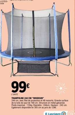 TRAMPOLINE 244 CM “WOODSUN”