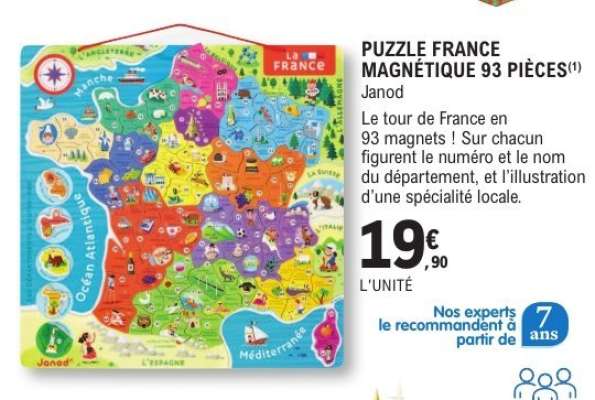 PUZZLE FRANCE MAGNÉTIQUE 93 PIÈCES