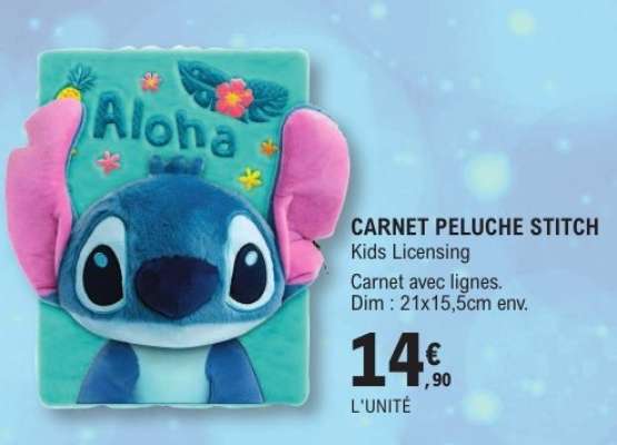CARNET PELUCHE STITCH