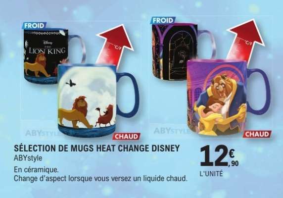 SÉLECTION DE MUGS HEAT CHANGE DISNEY